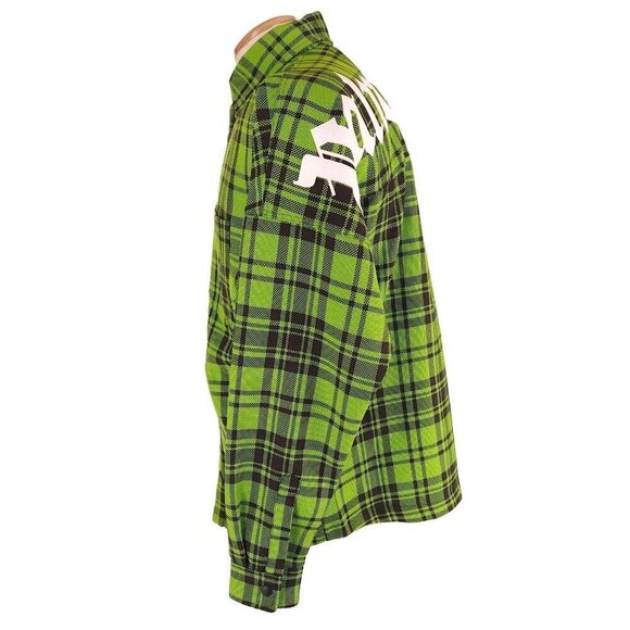 Palm Angels Logo Overshirt 44 XS Mens Green & White Plaid Check NWT - Picture 5 of 15